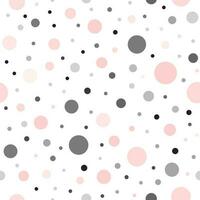 Classic dotted seamless pink black and white pattern. Delicate polka dot geometric ornate Vector illustration for wallpaper, wrap, fabric, textile, cloth or package design Baby shower background