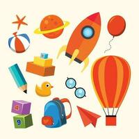 Set of children's toys illustration vector