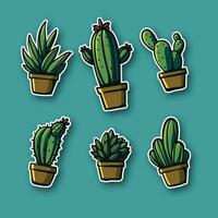 hand drawn cute cactus vector