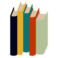 books of different colors and sizes stand in a row vector