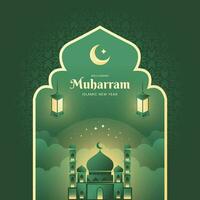 Islamic New Year Banner Background Graphic Resources vector