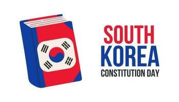 South Korea Constitution Day Banner Vector illustration. South Korea flag and book of constitutions. Vector illustration