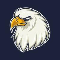 calvo águila cabeza mascota logo vector ilustración aislado en un de colores antecedentes