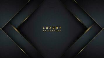 luxury abstract black hexagon background with shiny gold line. luxury elegant modern dark theme design vector illustration EPS10