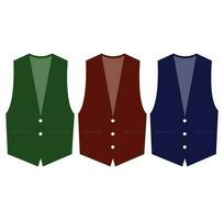 Set Of Waist Coat Vector Illustration Free Vector