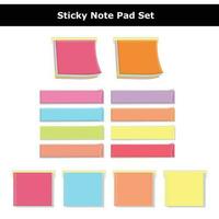 Sticky Notepad Set Vector Illustration