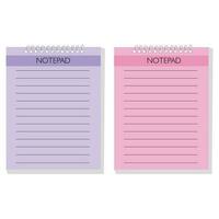 Notepad Set Free Vector