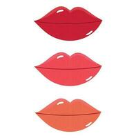 Lips Set With Three Different Shade Lipstick Free Vector