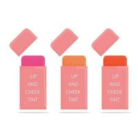 Lip And Cheek Tint Set Free Vector