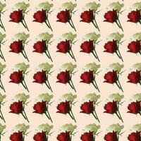 Vector white and blue seamless roses pattern in retro style with trailing vines and large flowers suitable for fabric or interior design