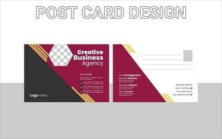 Red Corporate business postcard or EDDM postcard design template vector