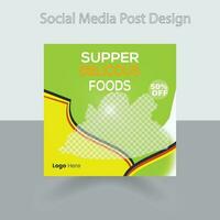 rápido comida restaurante negocio márketing social medios de comunicación enviar o web bandera modelo diseño con resumen fondo, logo y icono. Fresco pizza, hamburguesa, pasta vector