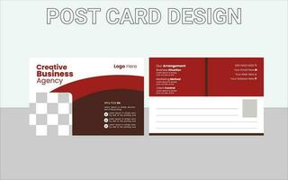 Red Corporate business postcard or EDDM postcard design template vector