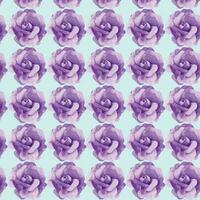 Vector white and blue seamless roses pattern in retro style with trailing vines and large flowers suitable for fabric or interior design