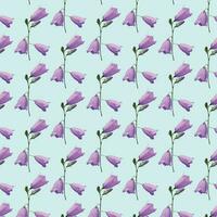 Vector white and blue seamless roses pattern in retro style with trailing vines and large flowers suitable for fabric or interior design