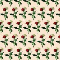Vector white and blue seamless roses pattern in retro style with trailing vines and large flowers suitable for fabric or interior design