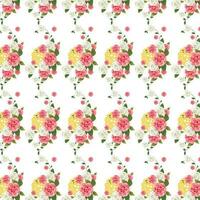 Vector illustration of a seamless floral pattern with cute birds in spring for Wedding, anniversary, birthday and party. Design for banner, poster, card, invitation and scrapbook