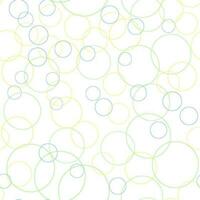 Seamless pattern with Colorful circles and dots of different sizes in a chaotic manner. Various diameter round shapes randomly placed on continuous background. Vector repeating texture