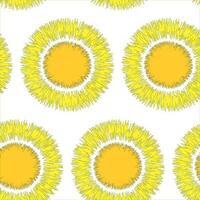 Trendy minimalist seamless pattern with abstract creative hand drawn composition. Seamless pattern of circles in the form of dandelions on a white background vector