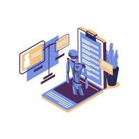 Artificial intelligence regulation flat style isometric illustration vector design