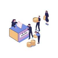 crowdfunding flat style isometric illustration vector design