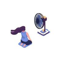 electronic fan flat style isometric illustration vector design