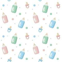 Baby shower party seamless pattern. Gender reveal party vector