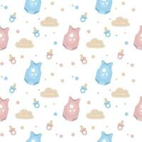 Baby shower party seamless pattern. Gender reveal party vector