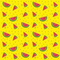 Seamless pattern with watermelon and seeds vector