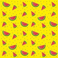 Seamless pattern with watermelon and seeds vector