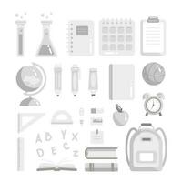 Back to school stationary elements set vector