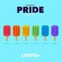 Ice cream LGBTQ colors banner. Pride concept vector