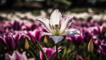 vibrante tulipán ramo de flores trae primavera romance hogar generado por ai foto