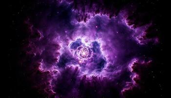 Glowing star field, exploding nebula, futuristic pattern generated by AI photo