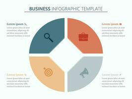 Four Steps Work Process Square Business Infographic Template, Circle Advertising Chart Diagram Presentation vector