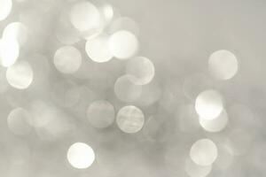 Abstract white and silver background with bokeh. photo