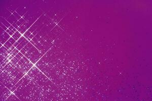 Abstract violet background with sparkles in the shape of stars. photo