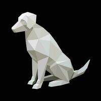 Labrador retriever dog sitting  3D geometric isometric  side view vector image