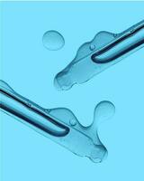 Pipette with cosmetic product in water with bubbles. photo