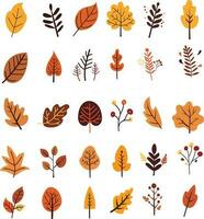 Autumn Abstract Whimsy Design Elements.Fall Cozy Seasonal Inspiration. vector