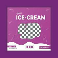 Special delicious ice cream social media post and web banner template vector