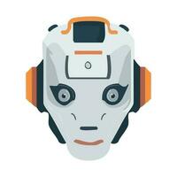 A robot head vector illustration. Humanoid robot head.