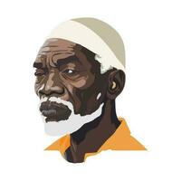 Illustration of African American old man vector illustration