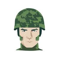 Portrait of military soldier vector illustration