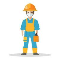 construcción trabajador personaje vector ilustración