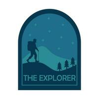 Adventure logo with dark blue design. Hiking Club Expedition Logo Design. vector