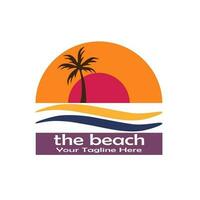 Summer beach logo design Vector