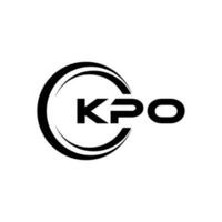 KPO letter logo design in illustration. Vector logo, calligraphy designs for logo, Poster, Invitation, etc.