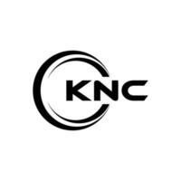 KNC letter logo design in illustration. Vector logo, calligraphy designs for logo, Poster, Invitation, etc.