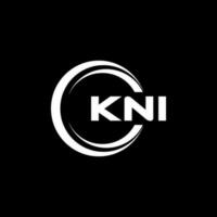 KNI letter logo design in illustration. Vector logo, calligraphy designs for logo, Poster, Invitation, etc.